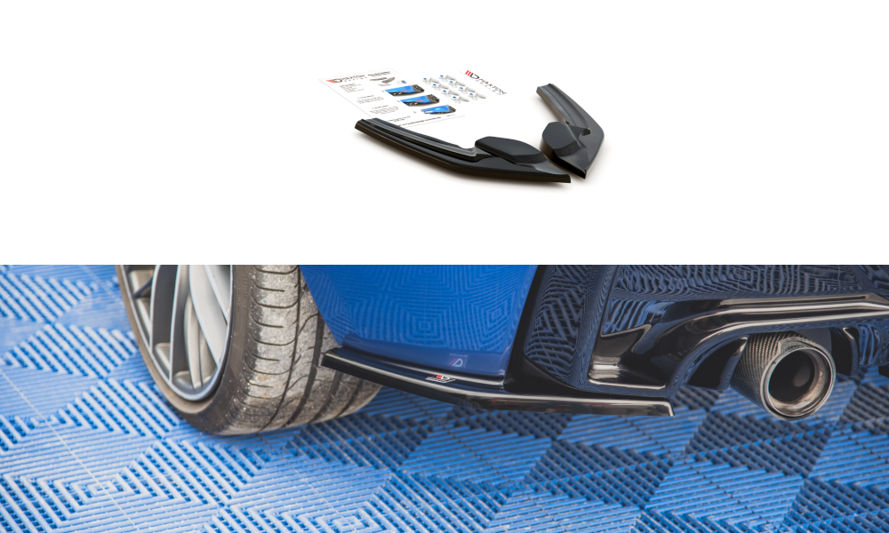 Heck Ansatz Flaps Diffusor V.2 passend für (Für heckansatz v.1) BMW M135i F20 schwarz Hochglanz – Ansicht 2