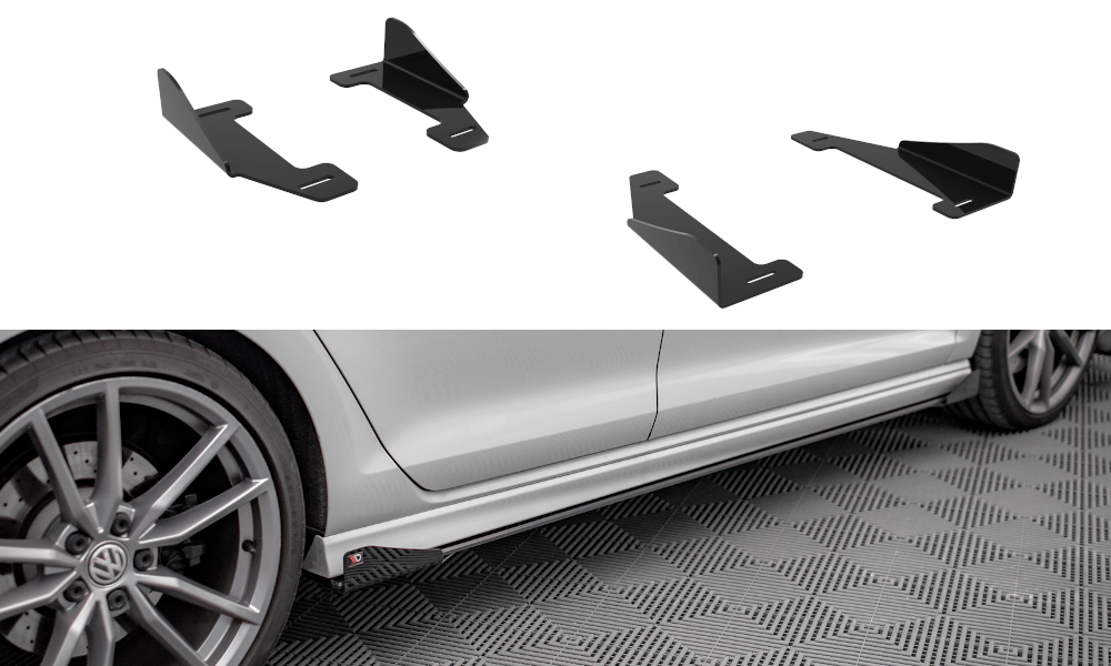 Seitenschweller Flaps passend für VW Golf R Mk7 schwarz Hochglanz – Ansicht 2