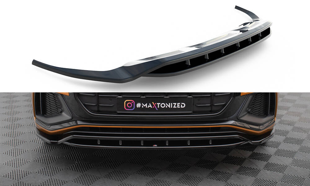 Street+ Spoilerlippe Front Ansatz passend für V.1 Audi Q8 S-line / SQ8 Mk1 schwarz Hochglanz – Ansicht 2
