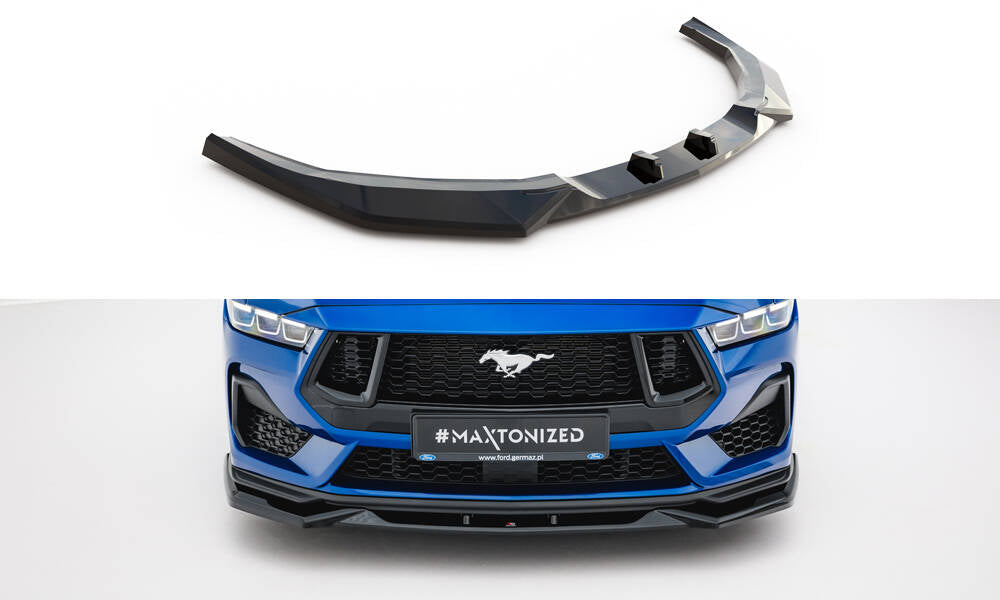 Street+ Spoilerlippe Front Ansatz V.2 passend für Ford Mustang GT Mk7 schwarz Hochglanz – Ansicht 2