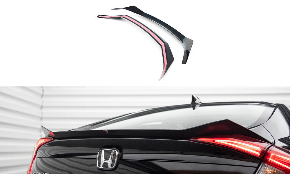 Heckspoiler Lippe Honda Civic Limousine Mk10 / Mk10 Facelift schwarz Hochglanz – Ansicht 2
