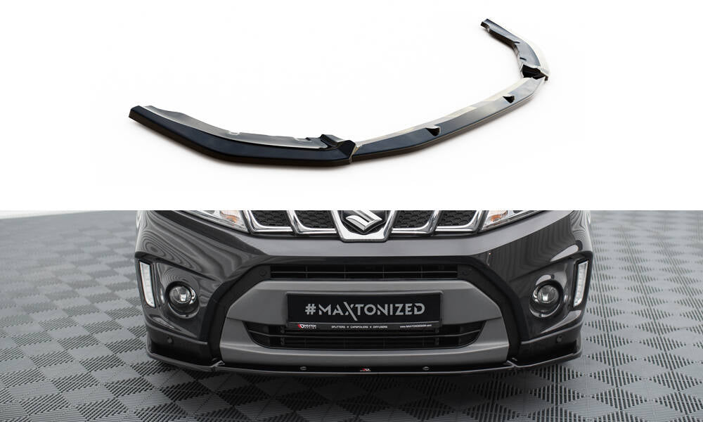 Street+ Spoilerlippe Front Ansatz V.2 passend für Suzuki Vitara S Mk2 schwarz Hochglanz – Ansicht 2
