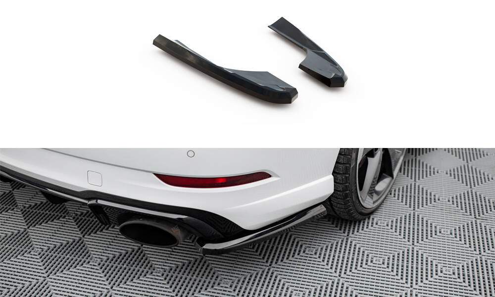 Heck Ansatz Flaps Diffusor V.2 passend für Audi RS3 Limousine 8V Facelift schwarz Hochglanz – Ansicht 2
