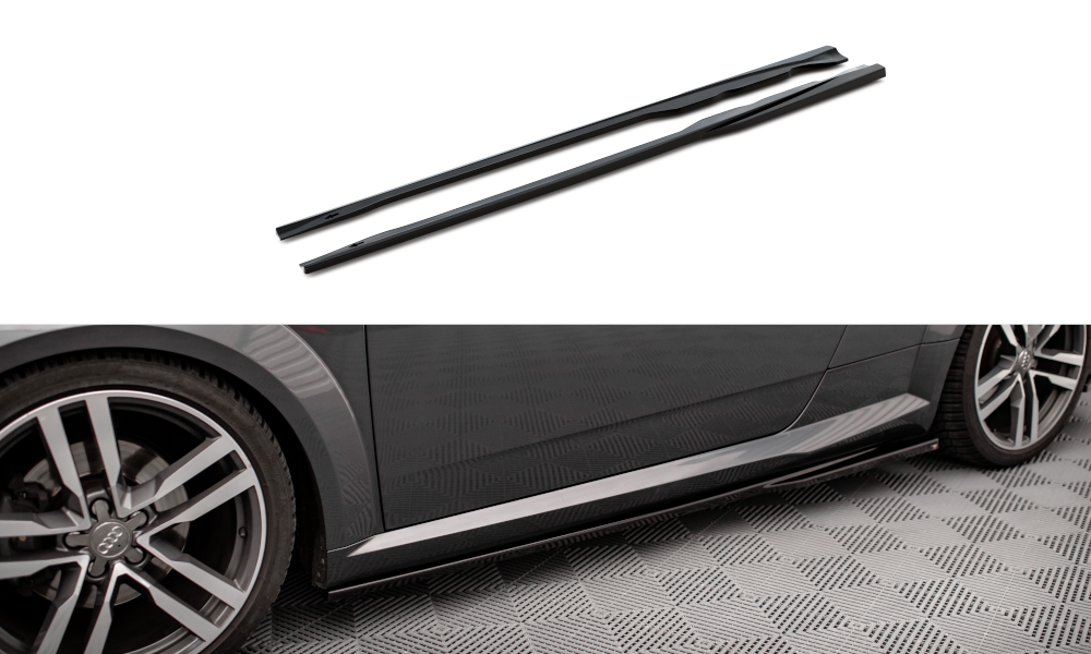 Street+ Seitenschweller Leisten passend für Audi TT S-Line 8S schwarz Hochglanz – Ansicht 2