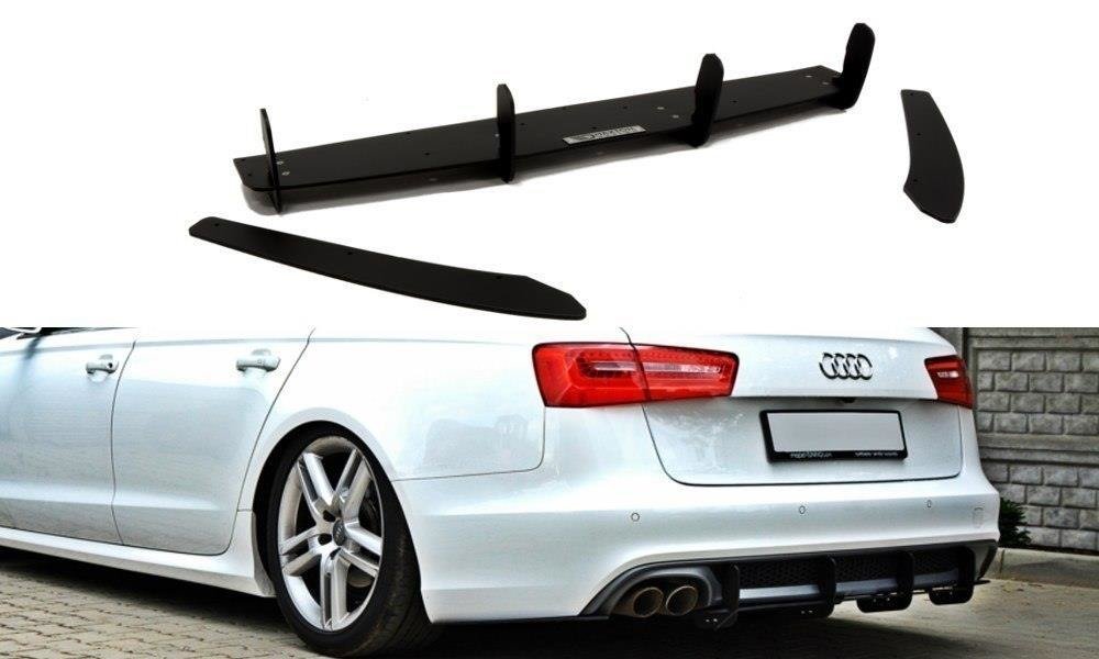 Heckschürze passend für & Heck Ansatz Flaps Diffusor passend für Audi A6 S-Line C7 (auspuffendrohr 1x2) – Ansicht 2