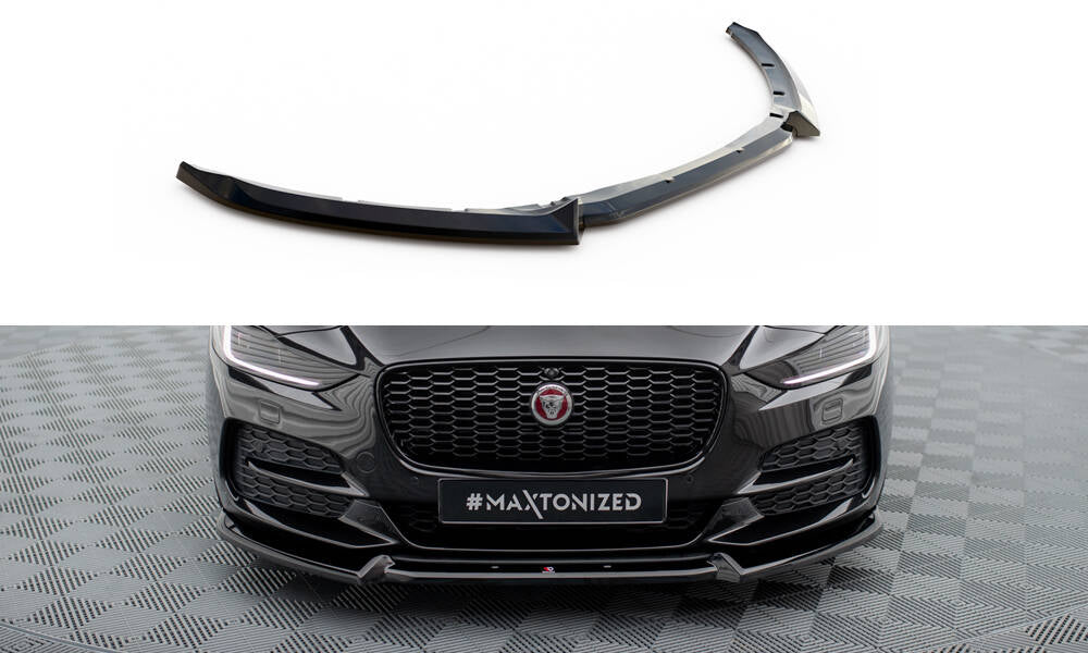 Street+ Spoilerlippe Front Ansatz V.2 passend für Jaguar XE X760 Facelift schwarz Hochglanz – Ansicht 2