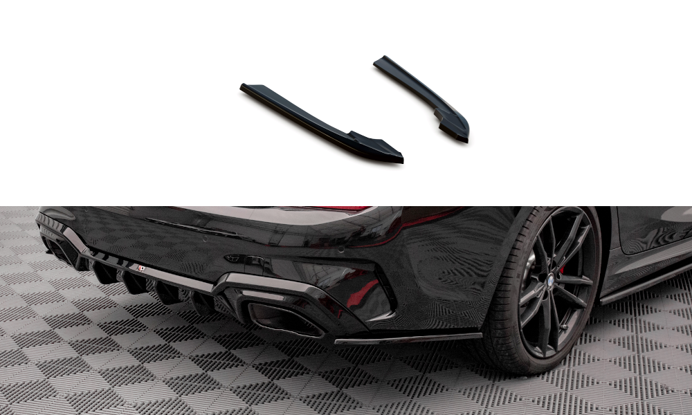 Heck Ansatz Flaps Diffusor V.3 passend für BMW M340i / M-Paket G20 / G21 schwarz Hochglanz – Ansicht 2