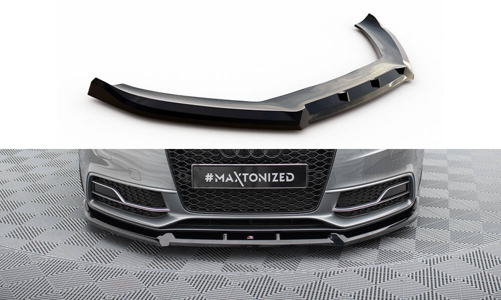 Street+ Spoilerlippe Front Ansatz V.3 passend für Audi S5 / A5 S-Line 8T Facelift schwarz Hochglanz – Ansicht 2