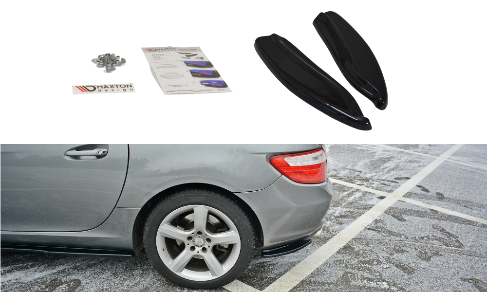 Heck Ansatz Flaps Diffusor V.1 passend für Mercedes SLK R172 schwarz Hochglanz – Ansicht 2