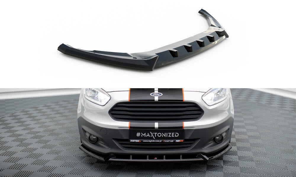 Street+ Spoilerlippe Front Ansatz passend für Ford Transit Courier Mk1 schwarz Hochglanz – Ansicht 2