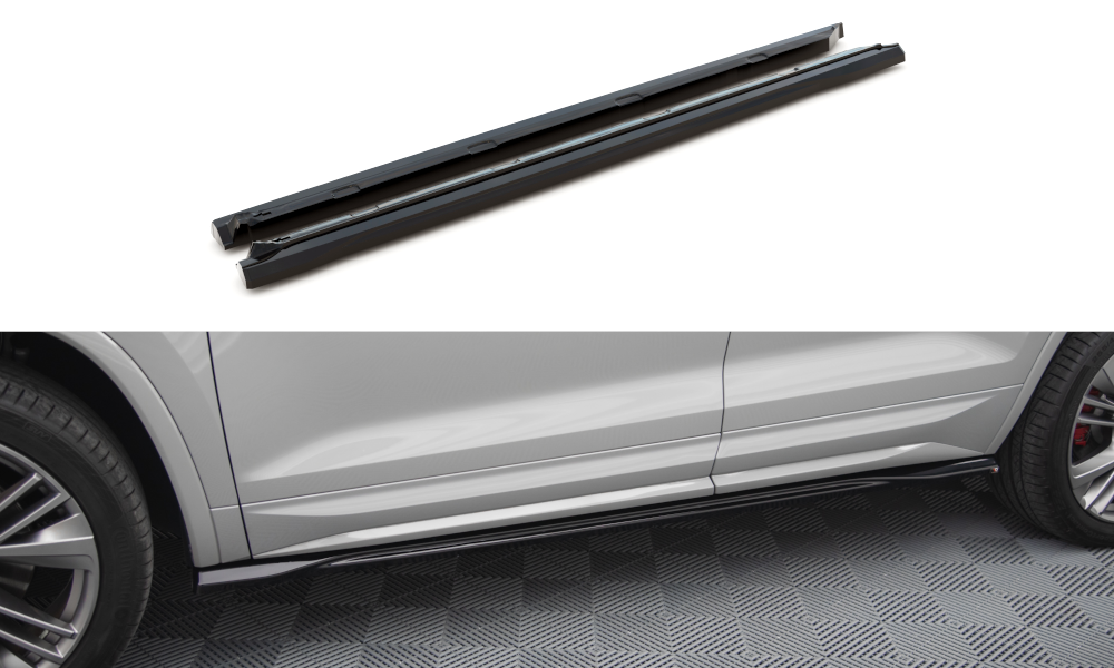 Street+ Seitenschweller Leisten passend für Skoda Kodiaq RS Mk1 / Mk1 Facelift schwarz Hochglanz – Ansicht 2