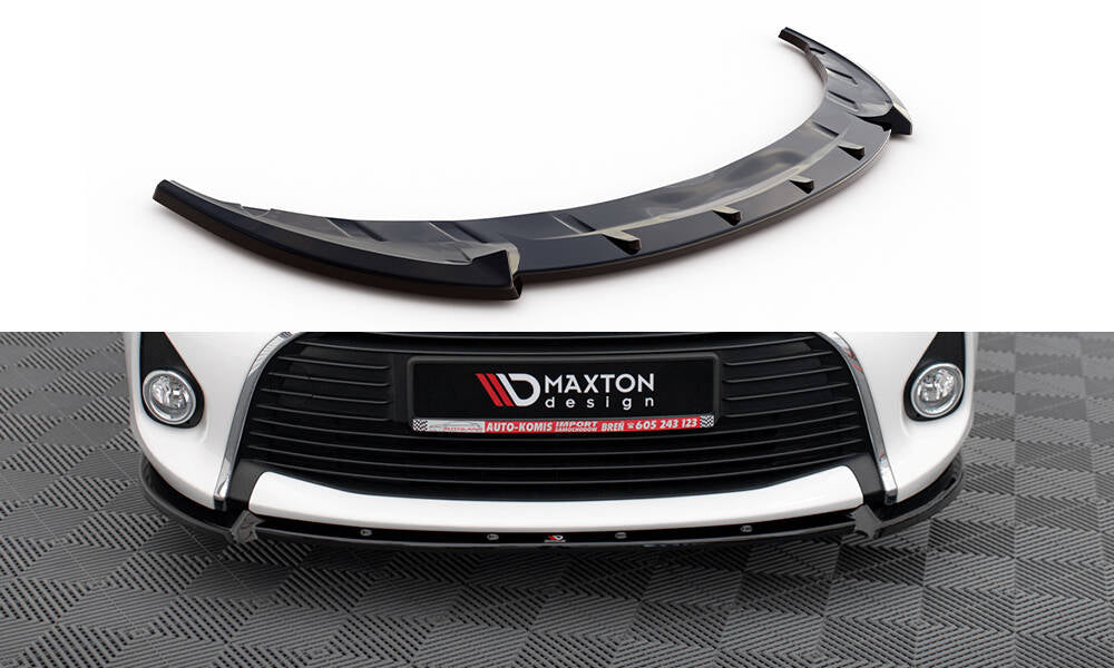 Street+ Spoilerlippe Front Ansatz passend für Toyota Yaris Mk3 Facelift schwarz Hochglanz – Ansicht 2