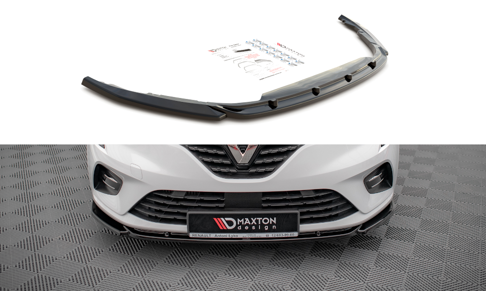 Street+ Spoilerlippe Front Ansatz V.1 passend für Renault Clio Mk5 schwarz Hochglanz – Ansicht 2