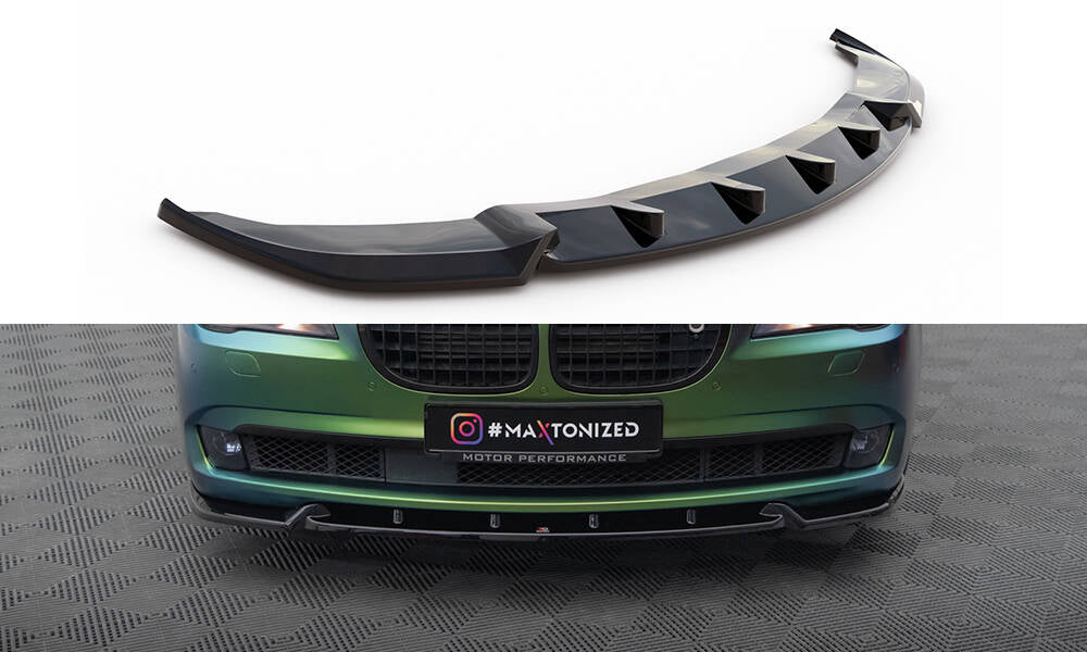 Street+ Spoilerlippe Front Ansatz V.2 passend für BMW 7 F01 schwarz Hochglanz – Ansicht 2