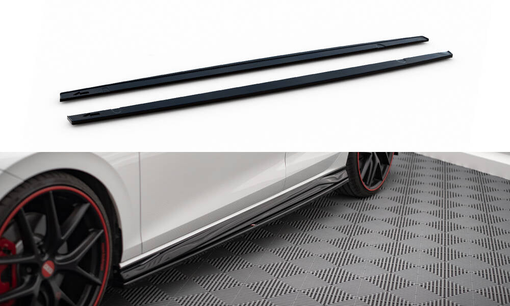 Street+ Seitenschweller Leisten passend für VW Golf GTI / GTE / GTI Clubsport / GTD / R-Line Mk8 schwarz Hochglanz – Ansicht 2