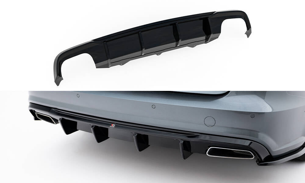 Diffusor Heck Ansatz V.2 passend für Audi A6 / A6 C7 S-line/ S6 C7 Facelift schwarz Hochglanz – Ansicht 2