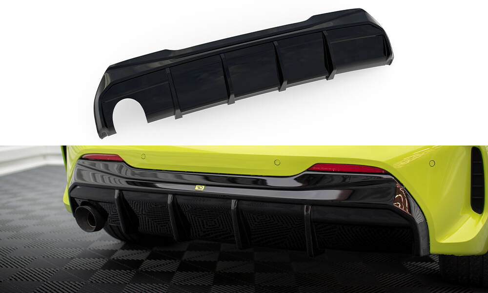 Diffusor Heck Ansatz V.3 passend für BMW 1er M-Paket / 128ti F40 (Ausführung mit einseitigem Doppelauspuffendrohr) – Ansicht 2