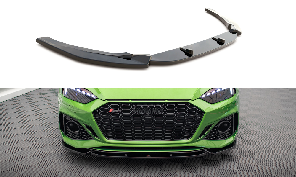 Street+ Spoilerlippe Front Ansatz V.2 passend für Audi RS5 F5 Facelift schwarz Hochglanz – Ansicht 2