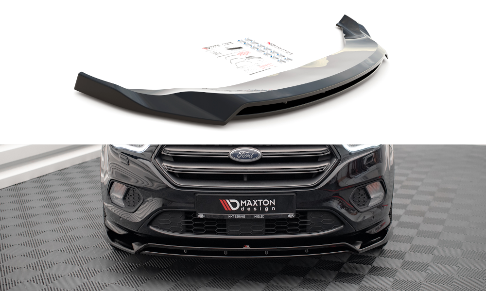 Street+ Spoilerlippe Front Ansatz V.1 passend für Ford Escape ST-Line Mk3 schwarz Hochglanz – Ansicht 2