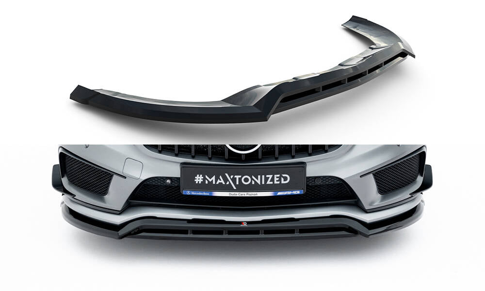 Street+ Spoilerlippe Front Ansatz passend für Mercedes-Benz GLA 45 AMG Off-roader X156 schwarz Hochglanz – Ansicht 2