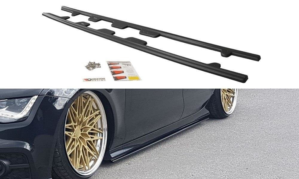 Street+ Seitenschweller Leisten passend für V.1 passend für Audi S7 / A7 S-Line C7 schwarz Hochglanz – Ansicht 2
