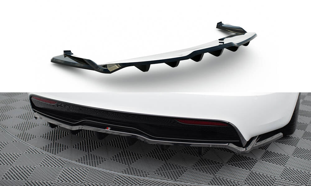 Street+ Mittlerer Diffusor RACE V.2 passend für Tesla Model S Plaid Mk1 Facelift schwarz Hochglanz – Ansicht 2