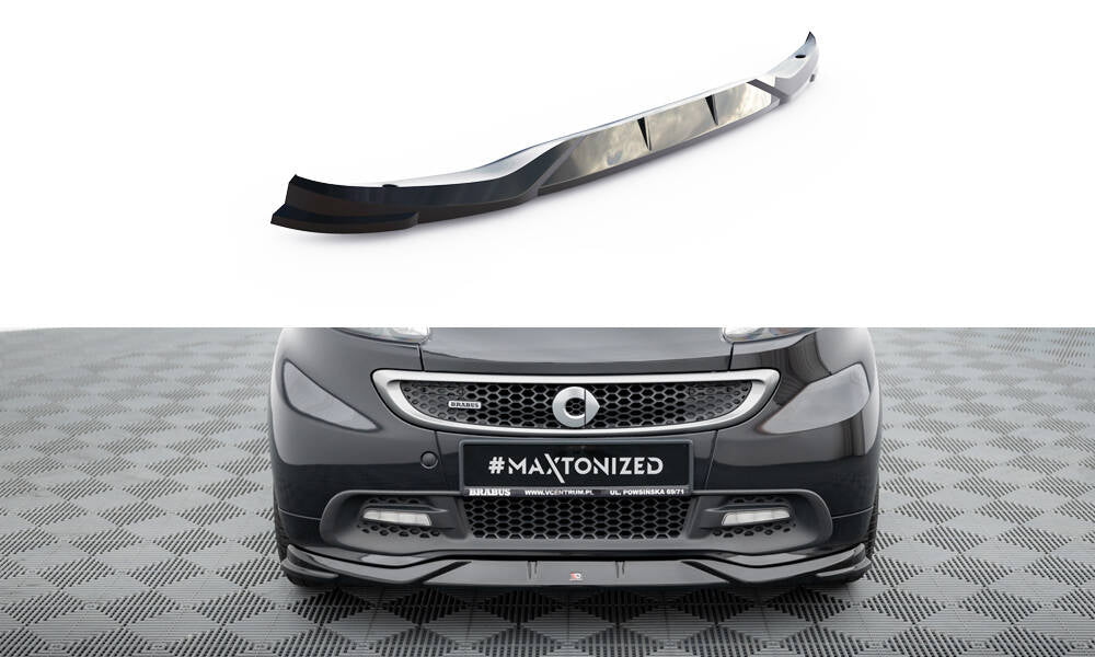 Street+ Spoilerlippe Front Ansatz passend für Brabus Smart Fortwo C451 Facelift schwarz Hochglanz – Ansicht 2