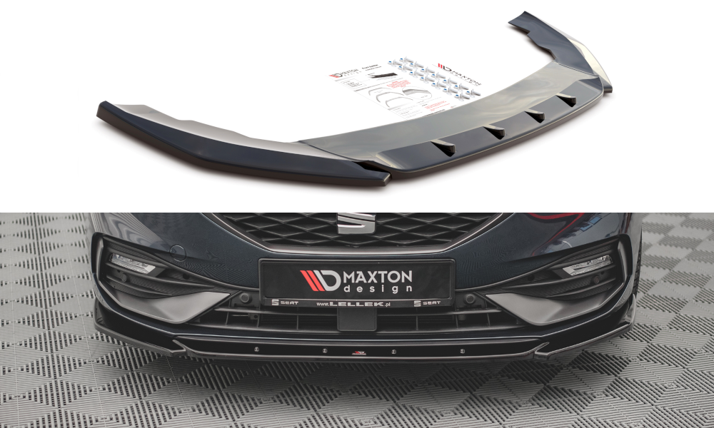 Street+ Spoilerlippe Front Ansatz V.2 passend für Seat Leon FR Mk4 schwarz Hochglanz – Ansicht 2