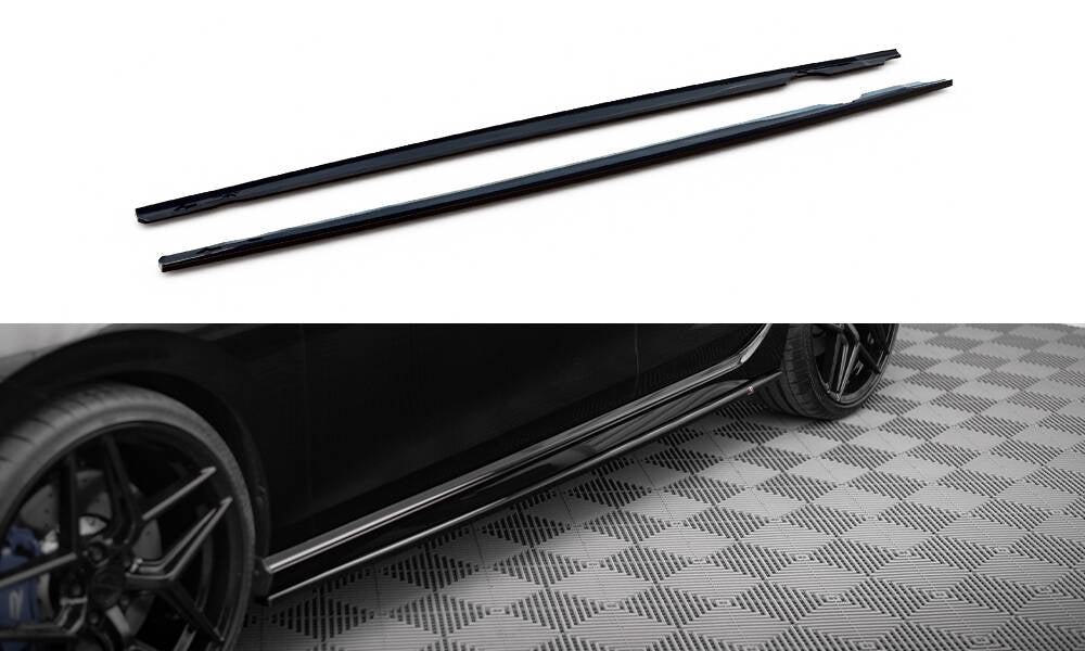 Street+ Seitenschweller Leisten passend für V.3 passend für VW Golf R Hatchback Mk8 Facelift schwarz Hochglanz – Ansicht 2