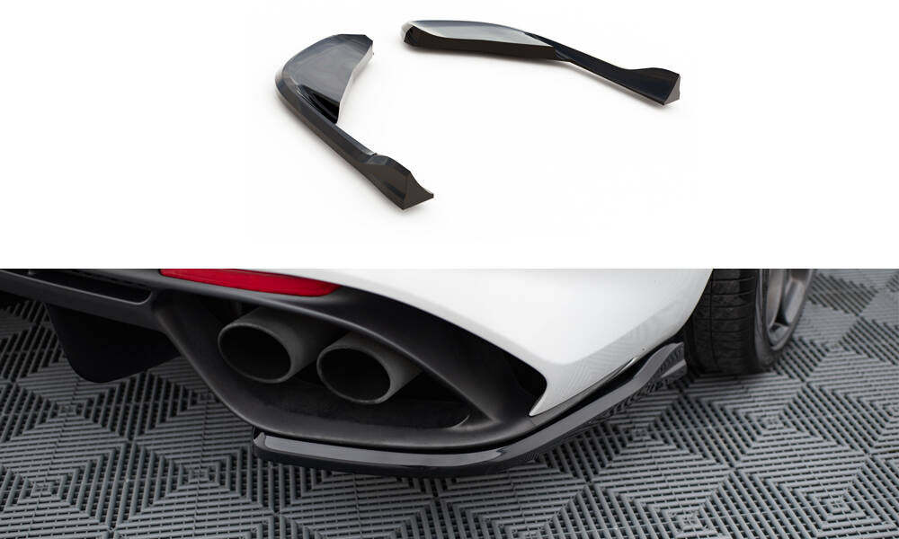 Heck Ansatz Flaps Diffusor passend für Alfa Romeo Giulia Quadrifoglio schwarz Hochglanz – Ansicht 2