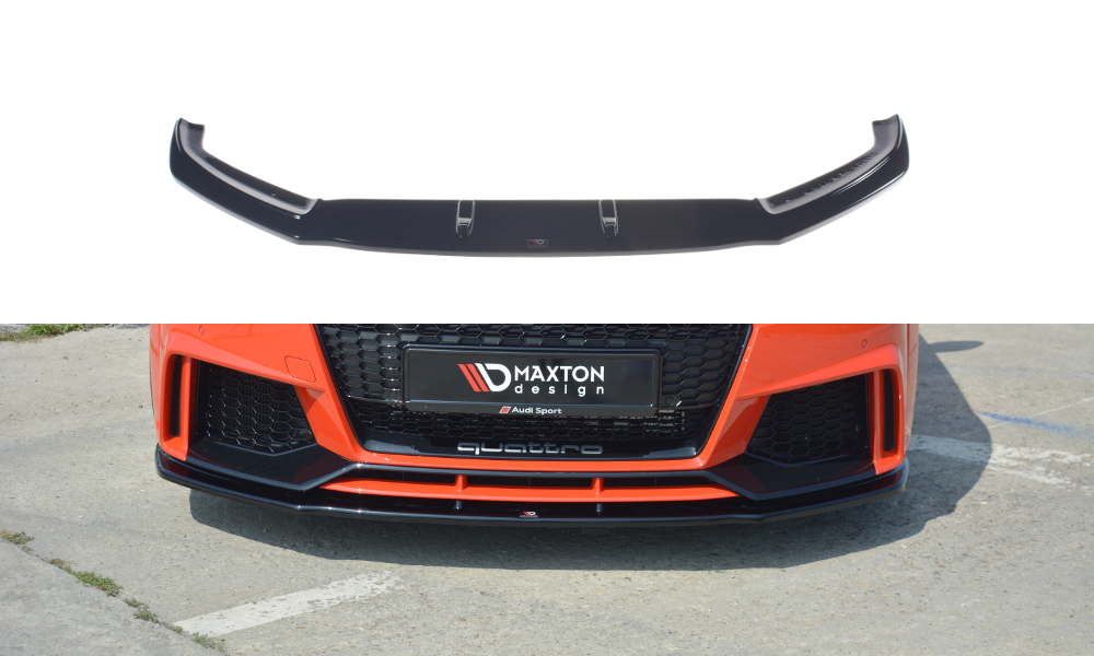 Street+ Spoilerlippe Front Ansatz V.1 passend für Audi TT RS 8S  schwarz Hochglanz – Ansicht 2
