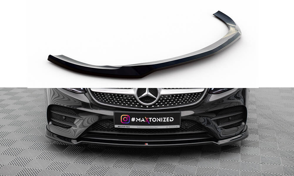 Street+ Spoilerlippe Front Ansatz V.2 passend für Mercedes-Benz E-Klasse W213 Coupe (C238) / Cabriolet (A238) AMG-Line / 53 AMG schwarz Hochglanz – Ansicht 2