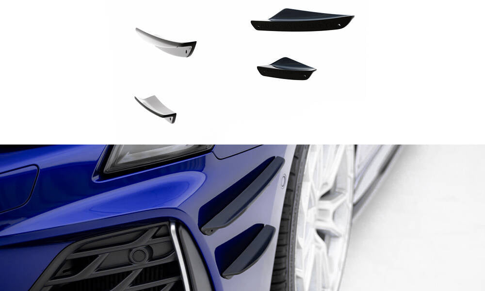 Stoßstangen Flaps Wings vorne Canards passend für Audi A3 S-Line Limousine / S3 Limousine 8Y Facelift – Ansicht 2