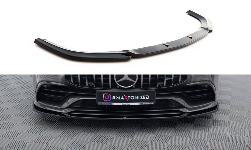 Street+ Spoilerlippe Front Ansatz V.1 passend für Mercedes-AMG GT 53 4-Door Coupe X290 schwarz Hochglanz – Ansicht 2