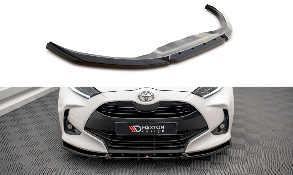 Street+ Spoilerlippe Front Ansatz V.2 passend für Toyota Yaris Mk4 schwarz Hochglanz – Ansicht 2