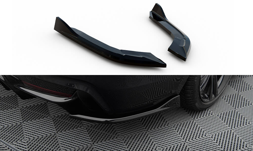 Heck Ansatz Flaps Diffusor V.1 passend für BMW 4er Gran Coupe M-Paket F36 schwarz Hochglanz – Ansicht 2