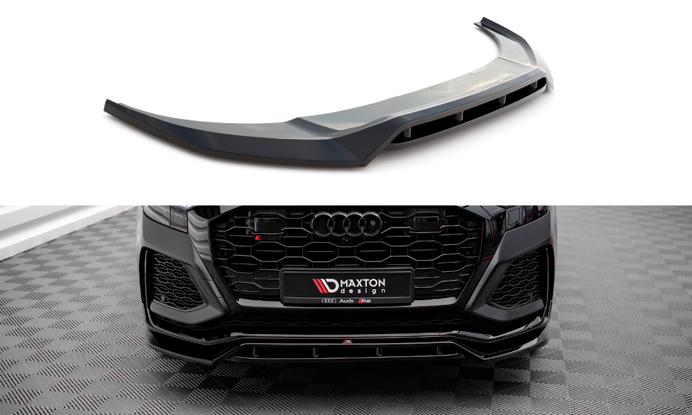 Street+ Spoilerlippe Front Ansatz V.3 passend für Audi RSQ8 Mk1 schwarz Hochglanz – Ansicht 2