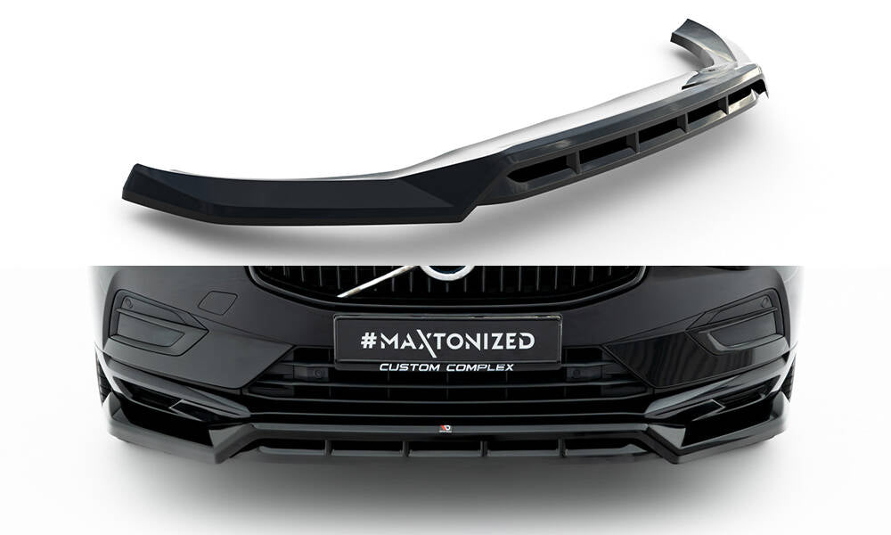 Street+ Spoilerlippe Front Ansatz passend für Volvo XC60 Mk2 schwarz Hochglanz – Ansicht 2