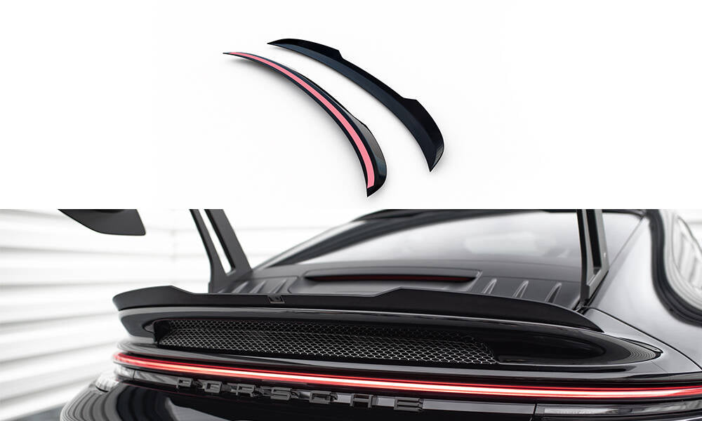 Niedriger Heckspoiler Lippe Porsche 911 992 GT3 schwarz Hochglanz – Ansicht 2