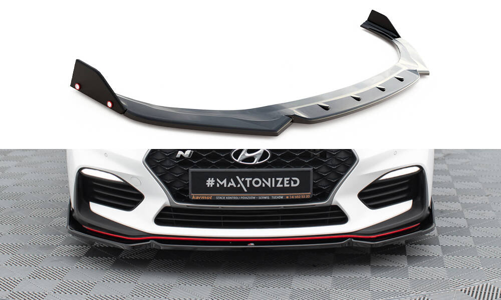 Street+ Spoilerlippe Front Ansatz V.6 + Flaps passend für Hyundai I30 N Mk3 Hatchback/Fastback – Ansicht 2