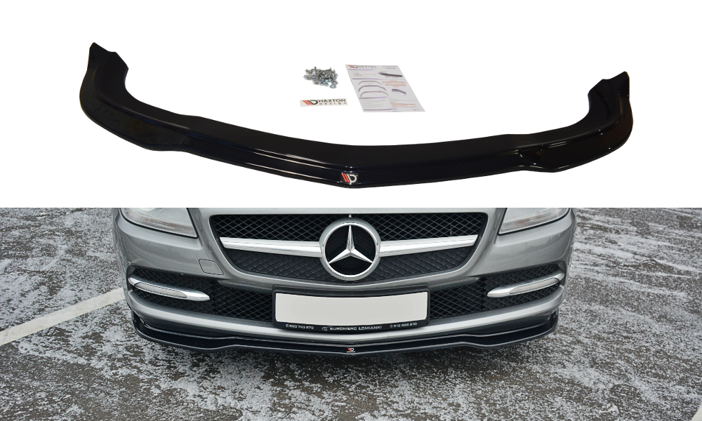 Street+ Spoilerlippe Front Ansatz V.1 passend für Mercedes SLK R172  schwarz Hochglanz – Ansicht 2