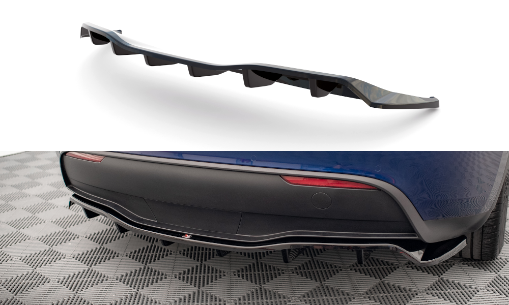 Street+ Mittlerer Diffusor RACE passend für Tesla Model Y schwarz Hochglanz – Ansicht 2