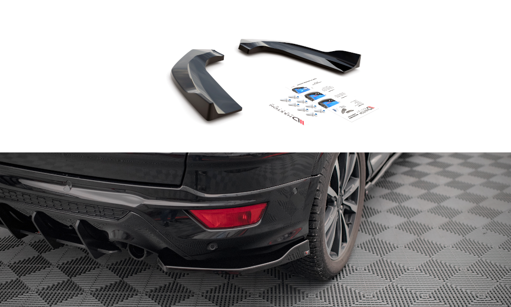 Heck Ansatz Flaps Diffusor passend für Ford Escape ST-Line Mk3 schwarz Hochglanz – Ansicht 2