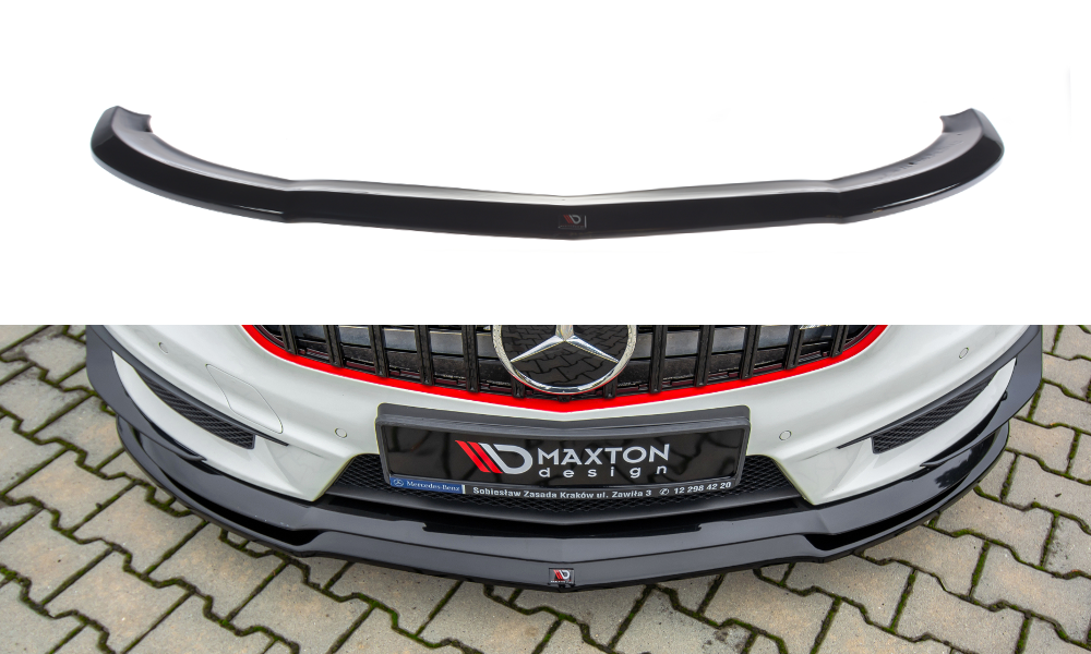 Street+ Spoilerlippe Front Ansatz passend für Mercedes A45 AMG W176 schwarz Hochglanz – Ansicht 2