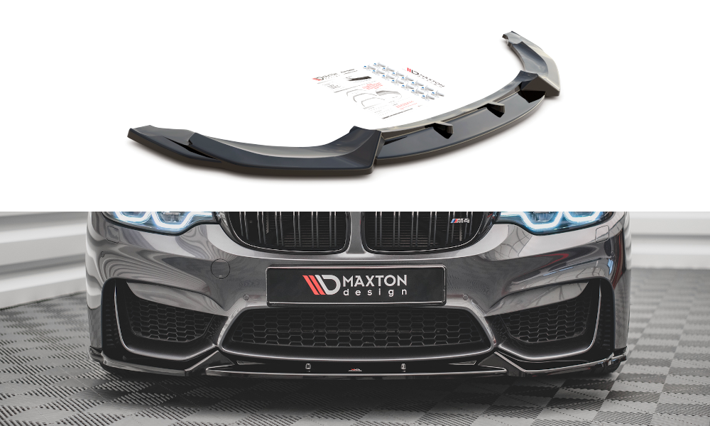 Street+ Spoilerlippe Front Ansatz passend für BMW M4 F82 schwarz Hochglanz – Ansicht 2