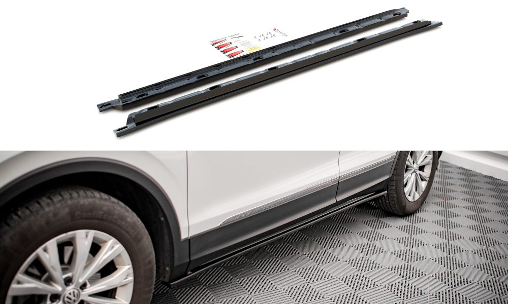 Street+ Seitenschweller Leisten passend für VW Tiguan Mk2 schwarz Hochglanz – Ansicht 2