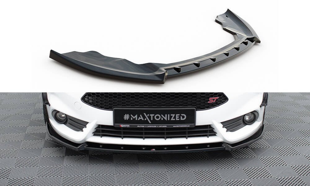 Street+ Spoilerlippe Front Ansatz V.4 passend für Ford Fiesta ST Mk7 Facelift schwarz Hochglanz – Ansicht 2