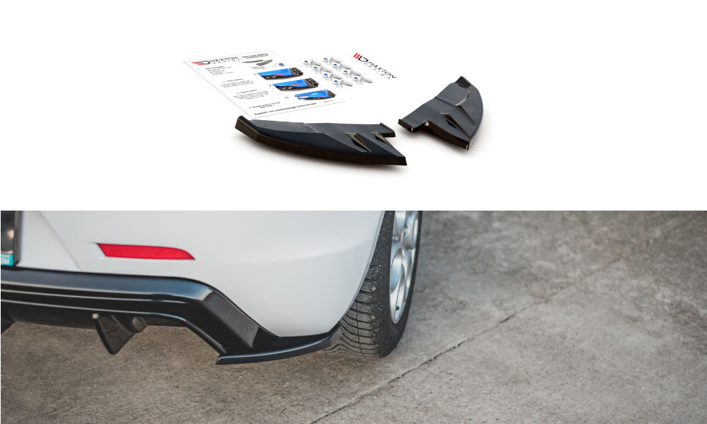 Heck Ansatz Flaps Diffusor V.3 passend für Alfa Romeo Giulietta Facelift schwarz Hochglanz – Ansicht 2