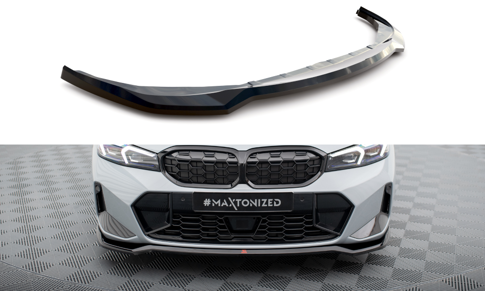 Street+ Spoilerlippe Front Ansatz V.2 passend für BMW 3er M340i / M-Paket G20 / G21 Facelift schwarz Hochglanz – Ansicht 2