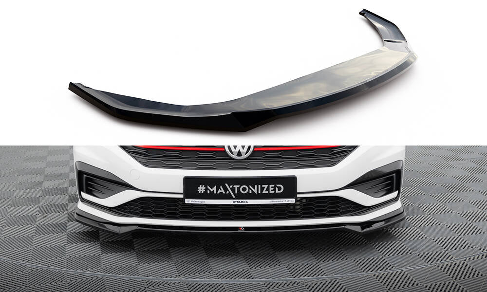 Street+ Spoilerlippe Front Ansatz V.2 passend für VW Jetta GLI Mk7 schwarz Hochglanz – Ansicht 2